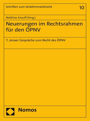 cover image of Neuerungen im Rechtsrahmen für den ÖPNV